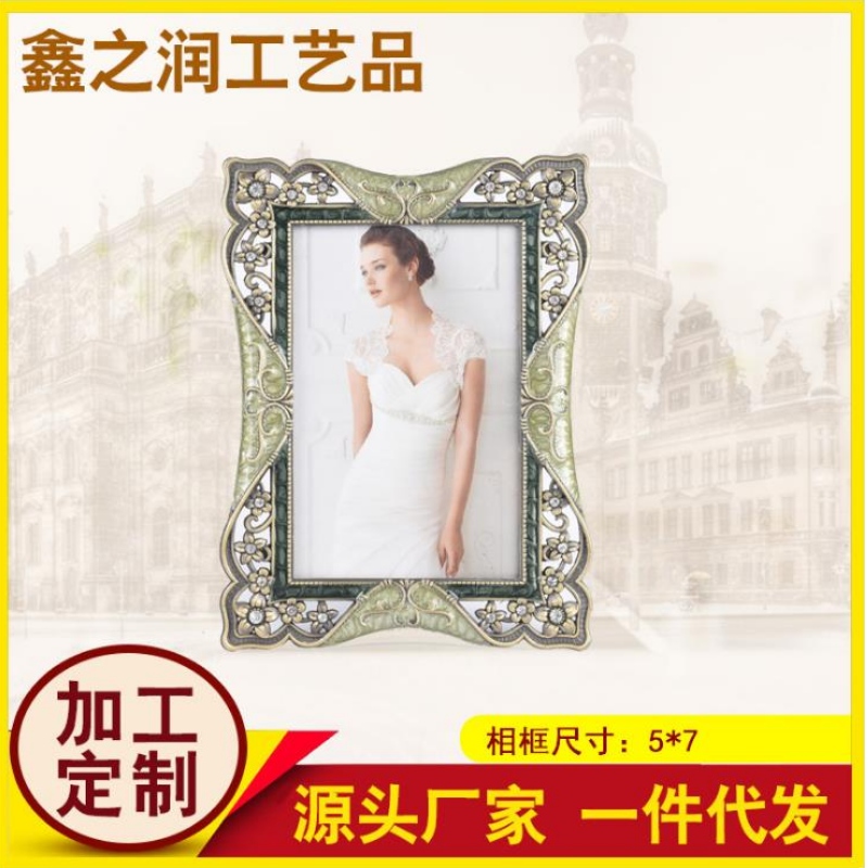 Klassische europäische Hochzeitskleid kreatives Foto-Frame Metall Emaille Foto Frame Hochzeit Rahmen Rahmen Rahmen Anpassung