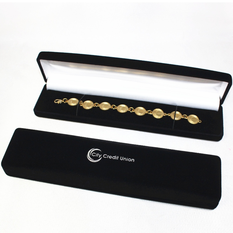 D-11 benutzerdefinierte Großhandel schwarz Samt Box für Abzeichen & Halskette