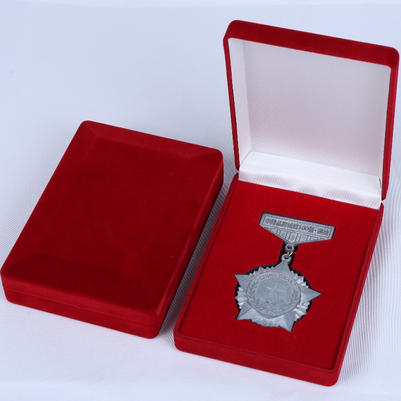 D-15 kundenspezifische Großhandel schwarz und rot Samt Box für Münzen, Halskette&Medaille