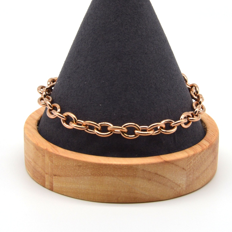 Herzförmiges Kettenarmband aus Edelstahl rfbbg0069