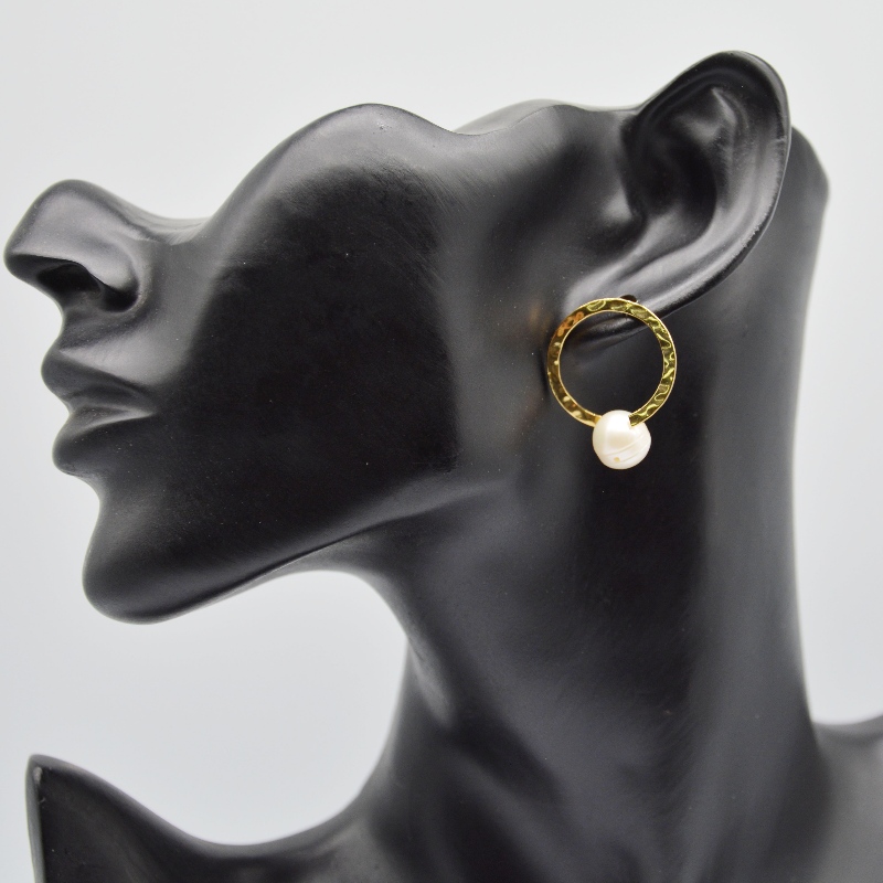 Ohrringe aus Edelstahl Perlen, Modeschmuck, Modeschmuck, Perlenkönig rfbear0144