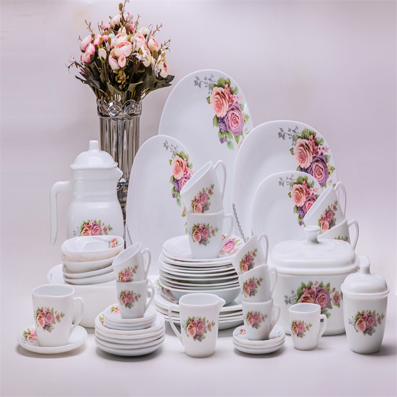 opal Glas Glaswaren Dinnerset - 58F && Square Dinner Set