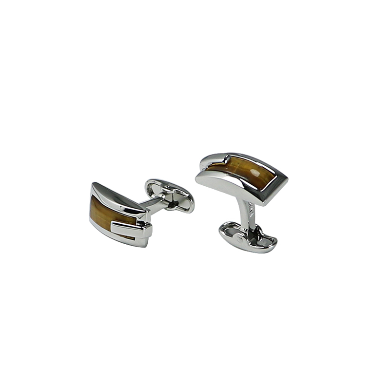 Tiger s Eye Bridged Unique Cuff Links