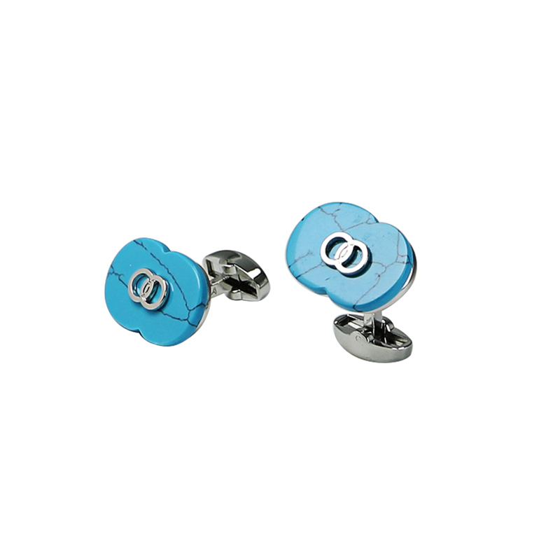 Double Sides Turquoise Classic Suit Cuff Links