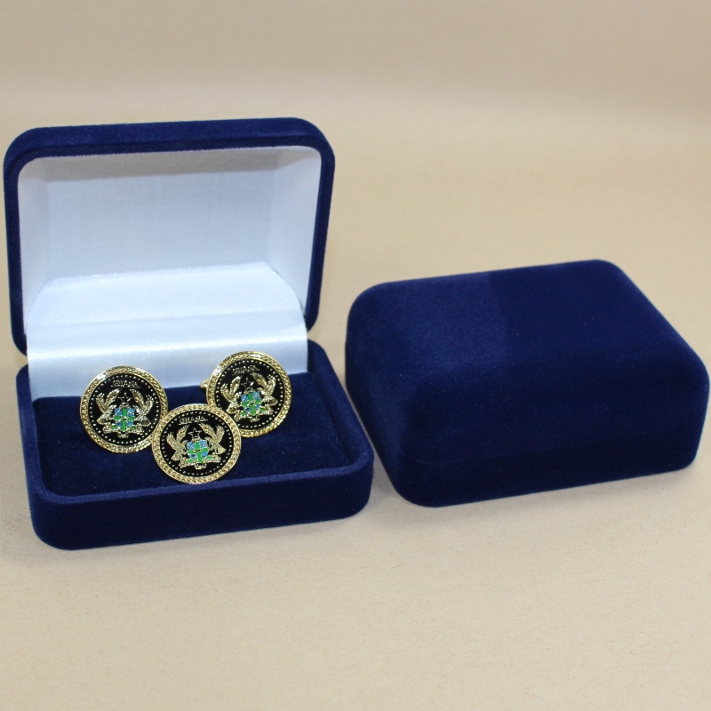 Punkt D-45S Rundform Velvet Box für zwei Manschettenknöpfe, einen 60mm Krawattenschraube in Länge, oder mehrere Abzeichen, Münzen, Medaillen, etc., mm.75*95*32mm, Gewichte ca. 65g