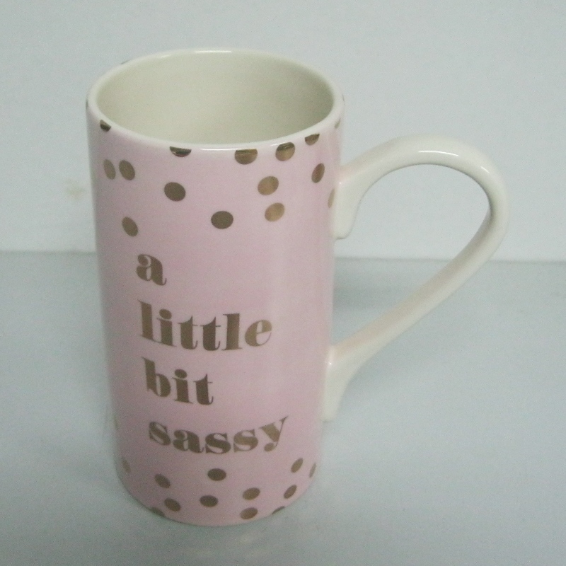 Logo Custom Gold Metallic Gold Decal Promotion Keramik Mug Kaffee Mug