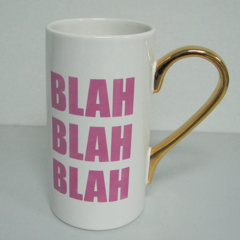 Logo Custom Gold Metallic Gold Decal Promotion Keramik Mug Kaffee Mug