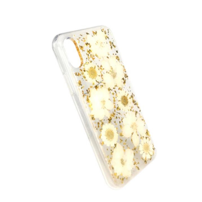 Direktes iPhone des Herstellers mit Goldfolientropfenkleber echte Blume getrocknete Blume geprägt TPU Apfel transparent bruchsichere Hülle