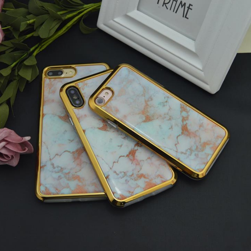 PC elektroliert zwei-in-one iphone für die Plus Marble, drop-gel case iphone EX Fabrik Anpassung