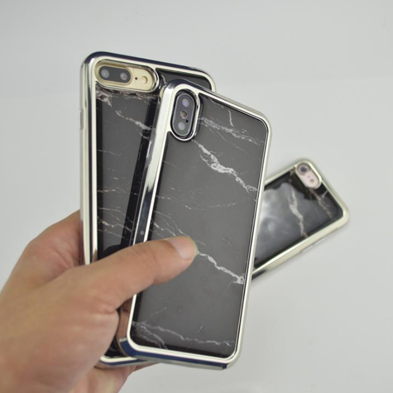 PC elektroliert zwei-in-one iphone für die Plus Marble, drop-gel case iphone EX Fabrik Anpassung