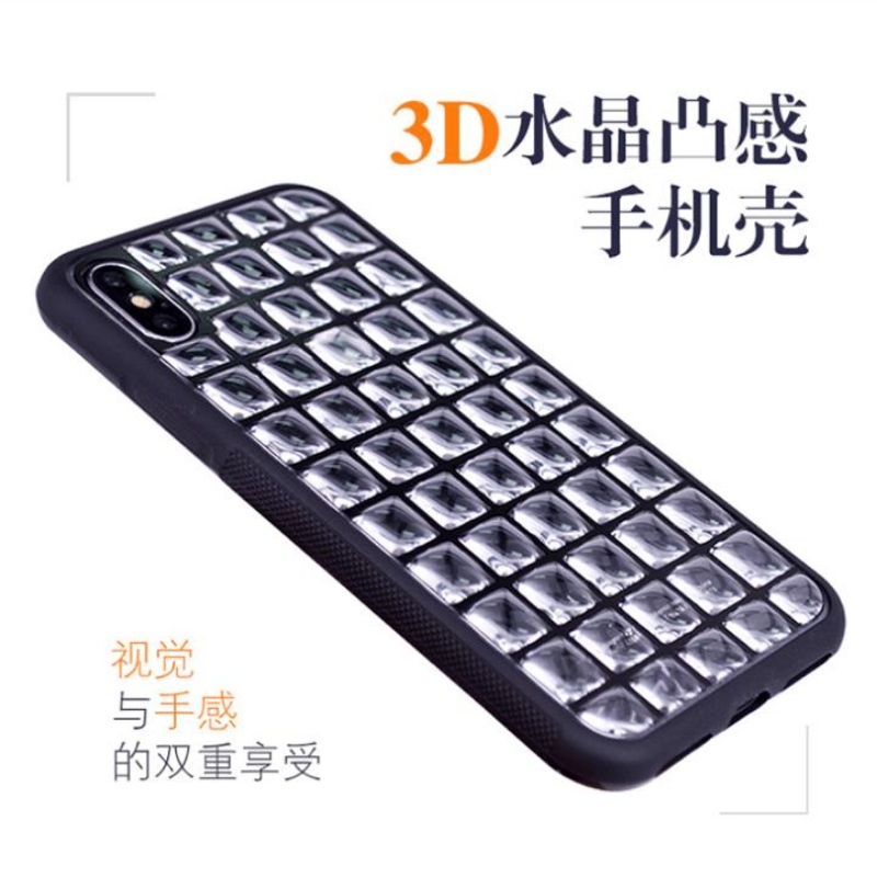 3d Crystal Water Drop Mosaik Gitter Nagel Polnische kristallklare Gelee Handy Hülle IPHONEX