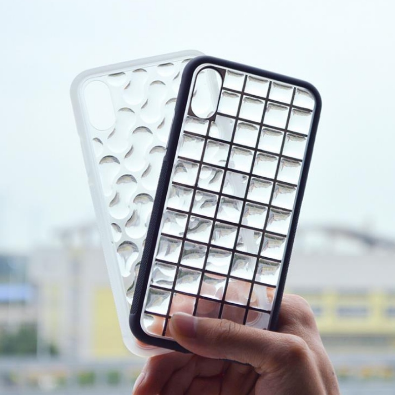3d Crystal Water Drop Mosaik Gitter Nagel Polnische kristallklare Gelee Handy Hülle IPHONEX