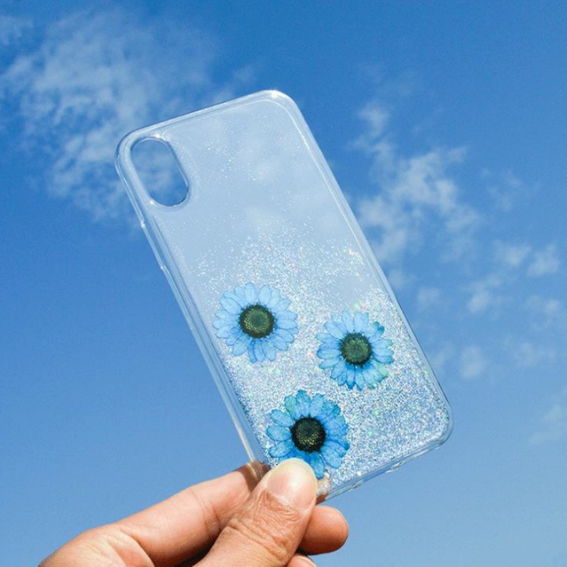 Hersteller Custom Fashion Apple iPhoneX spezielle echte Trockenblumenprägung kleine frische Blume Tropfen Telefonhülle