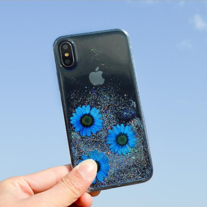 Hersteller Custom Fashion Apple iPhoneX spezielle echte Trockenblumenprägung kleine frische Blume Tropfen Telefonhülle