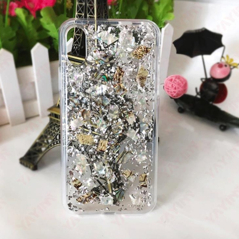 Customized iPhone geeignet für transparente Tropf-Handy-Gehäuse modische Tropfengold-Folie TPU PC Weichschalenschutz Gehäuse