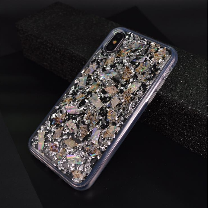 Customized iPhone geeignet für transparente Tropf-Handy-Gehäuse modische Tropfengold-Folie TPU PC Weichschalenschutz Gehäuse