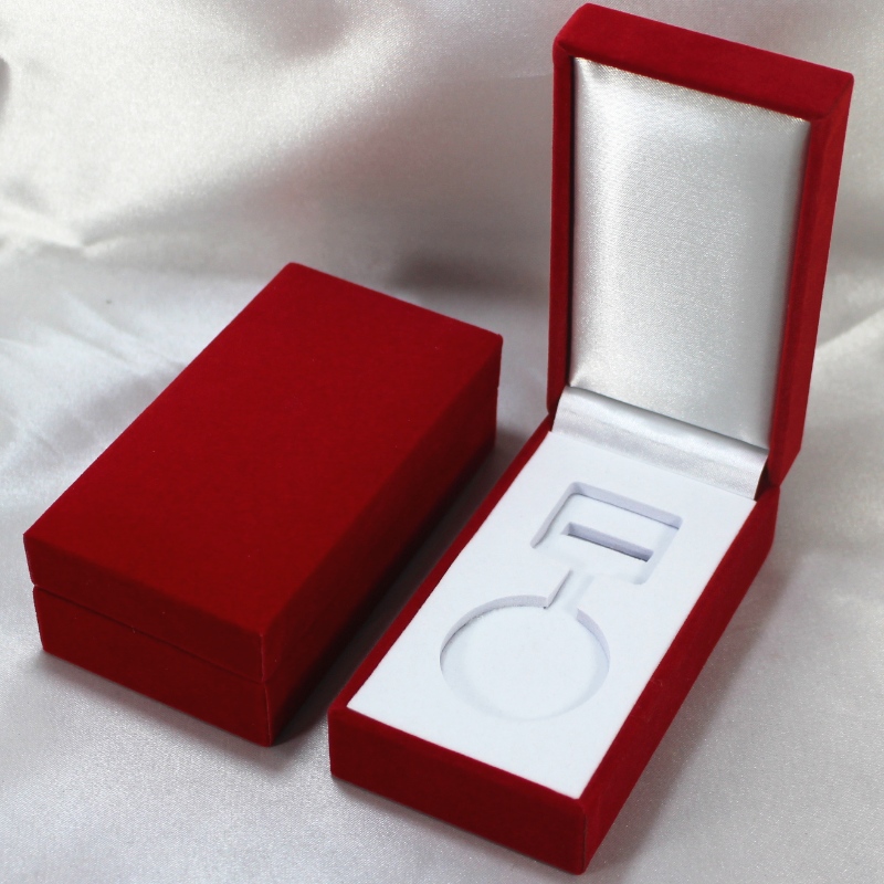 Artikel V-10 Rechteck Kunstleder Papierbox für 40 * 80 mm Medaille & Abzeichen usw. mm. 60 * 111 * 38, wiegt etwa 82 g