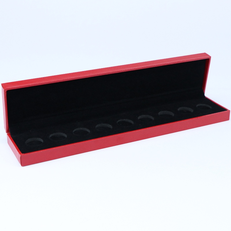 Artikel V-11 Rechteck Kunstleder Papierbox für 210 * 35mm Münze, Abzeichen & Halskette usw. mm. 240 * 52 * 30, wiegt etwa 130 g