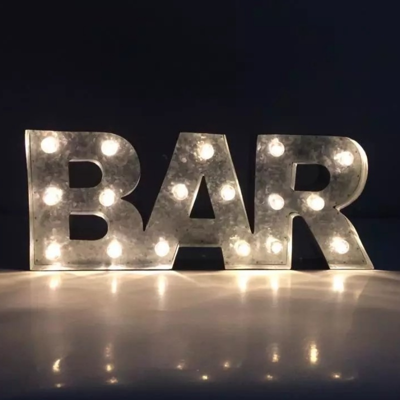 3D LED Metall Zinn Bar Bar Zeichen LED Letter Sign Festzelt Letter Light Lampe für Bar Cafe Shop