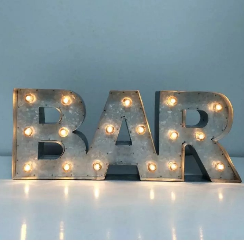 3D LED Metall Zinn Bar Bar Zeichen LED Letter Sign Festzelt Letter Light Lampe für Bar Cafe Shop