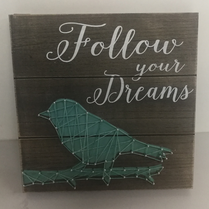 Wood Box Handmade String Wall Art Kit Wood Sign ohn160;28x35CM
