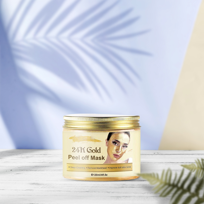 Maske aus 24 Karat Gold abziehen