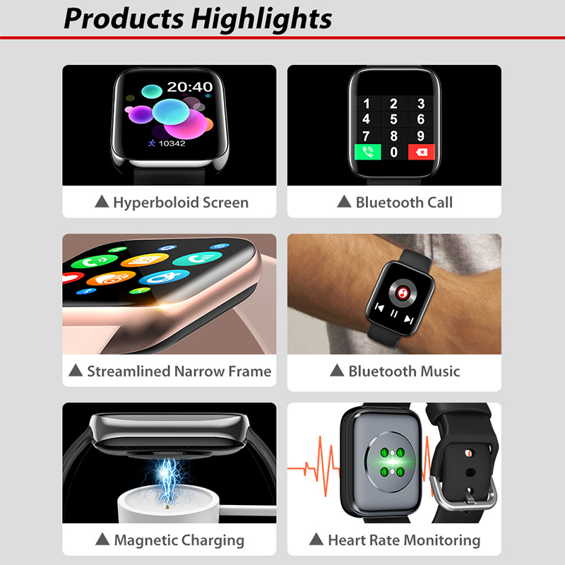 Smart Watch, Fitness Tracker mit Herzfrequenz-Monitor, Activity Tracker mit 1.3