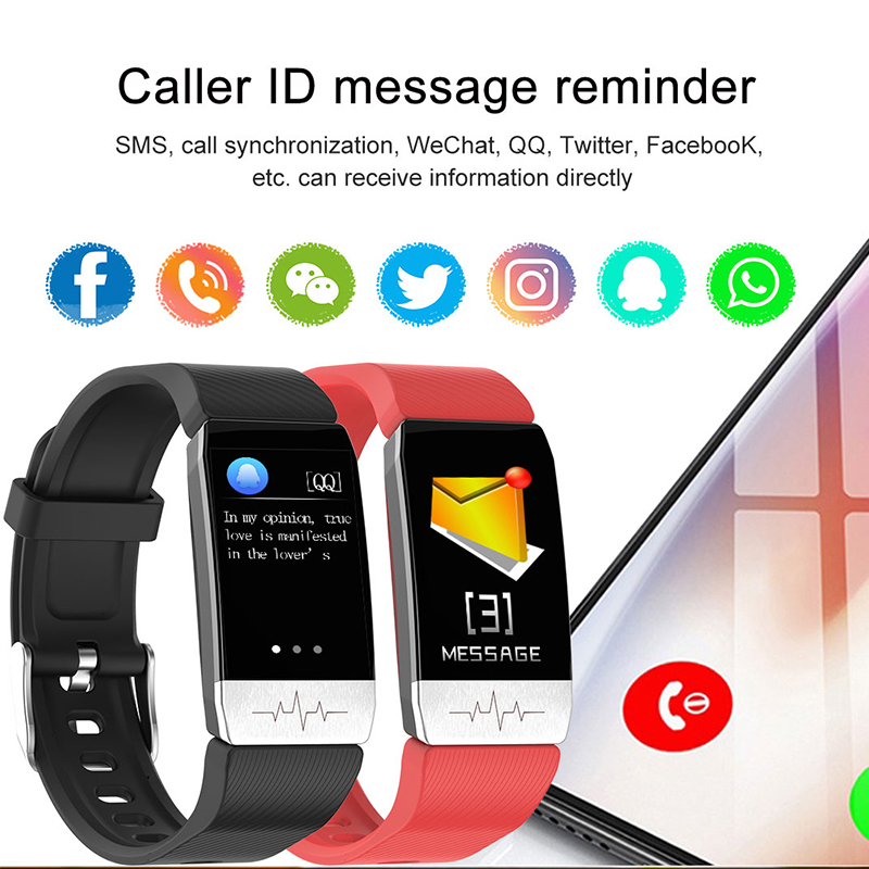 Smart Uhr Dynamische Herzfrequenz-Erkennung T1S Farbbildschirm Dynamische Herzfrequenz Smart Gesundheit Armband