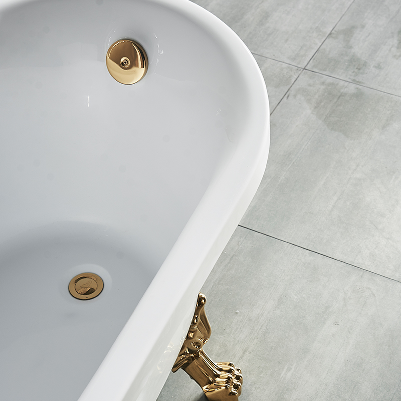Hochwertige Erwachsene verwendet Einweichen Klassische freistehende Zinklegierung Klauenfuß Acryl Badewanne Badewanne