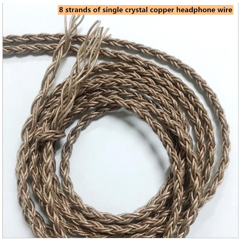 5N-Headset DIY-Kabel Kopfhörerkabel 8-adriges, einkristalliertes, verkupfertes Silberkabel HiFi-Headsetkabel