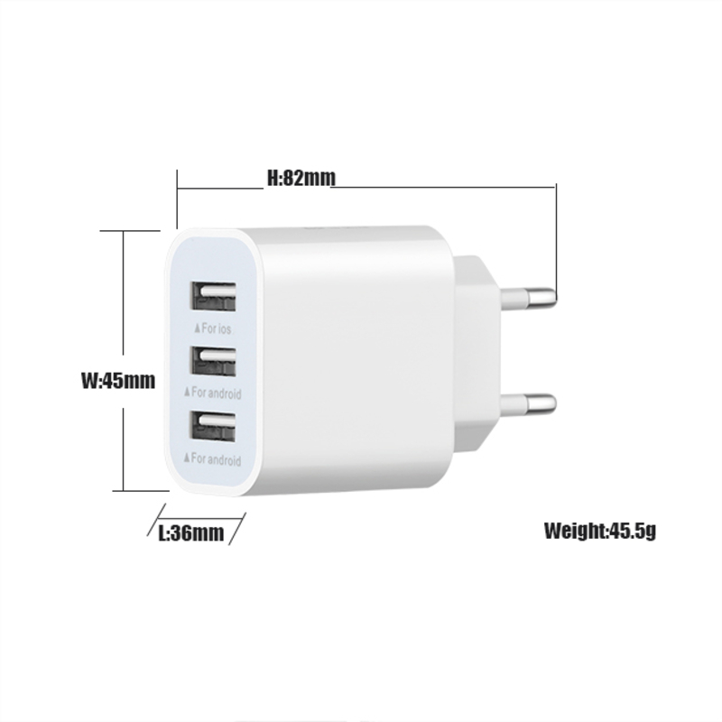 Elektrische Steckdosen Handy Fast Charger Universal Adapter 3USB Ladegerät tragbares Ladegerät