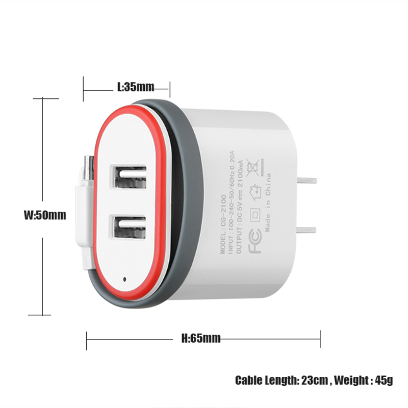 OEM Logo Das neueste mobile Zubehör Superschneller schneller EU-Stecker 5V USB-Ladegerät für Android-Handys Multi-Ladegerät USB-Wandladegerät