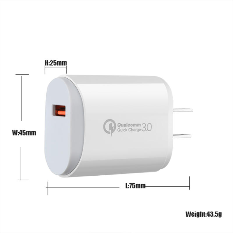 EU/US/UK PD 18W 3.0 schnell aufladen USB C Fast Charger universelles, tragbares Ladegerät