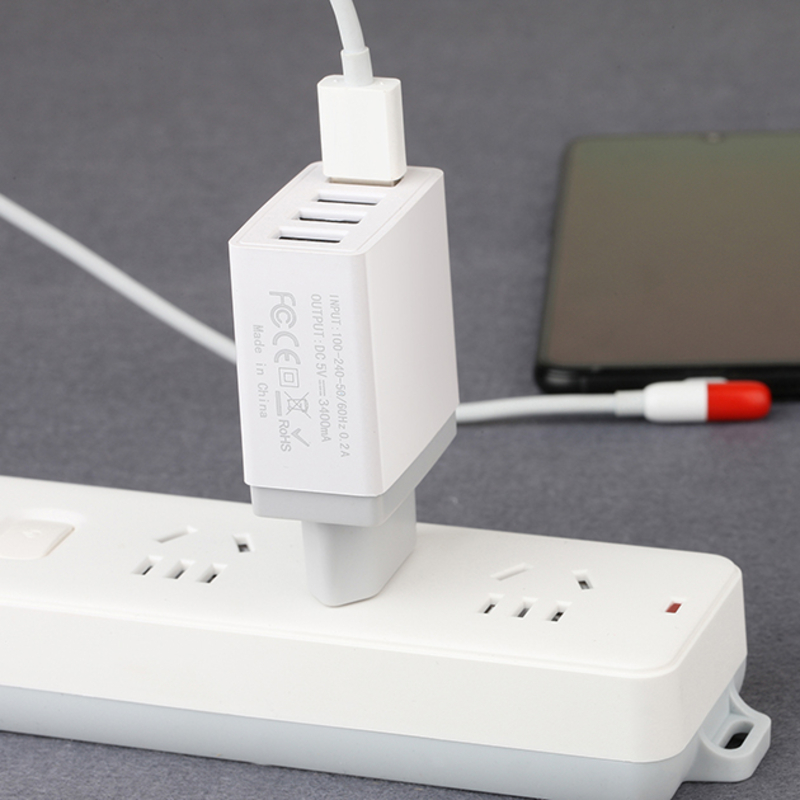 4 Anschlüsse USB Wall Travel Ladegerät Adapter Schnelles Handy-Ladegerät Multi-Port-USB-Ladegeräte