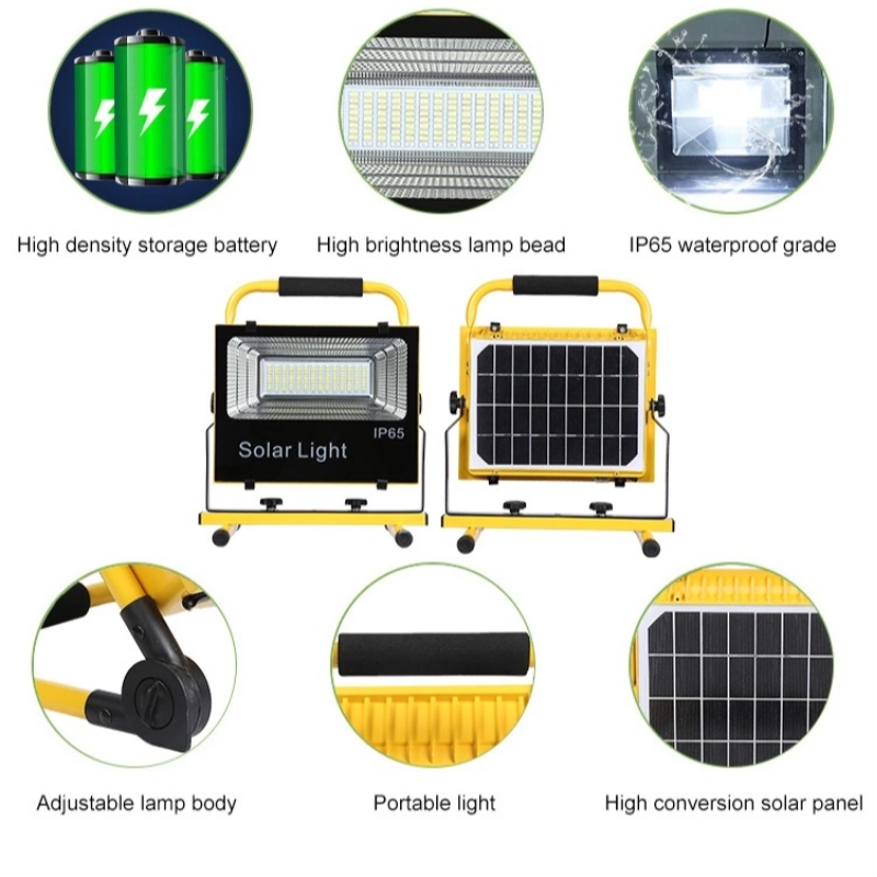 NEU Aluminium wasserdicht ip65 portable SMD 50w 100w alle in einem solarbetriebenen Flutlicht