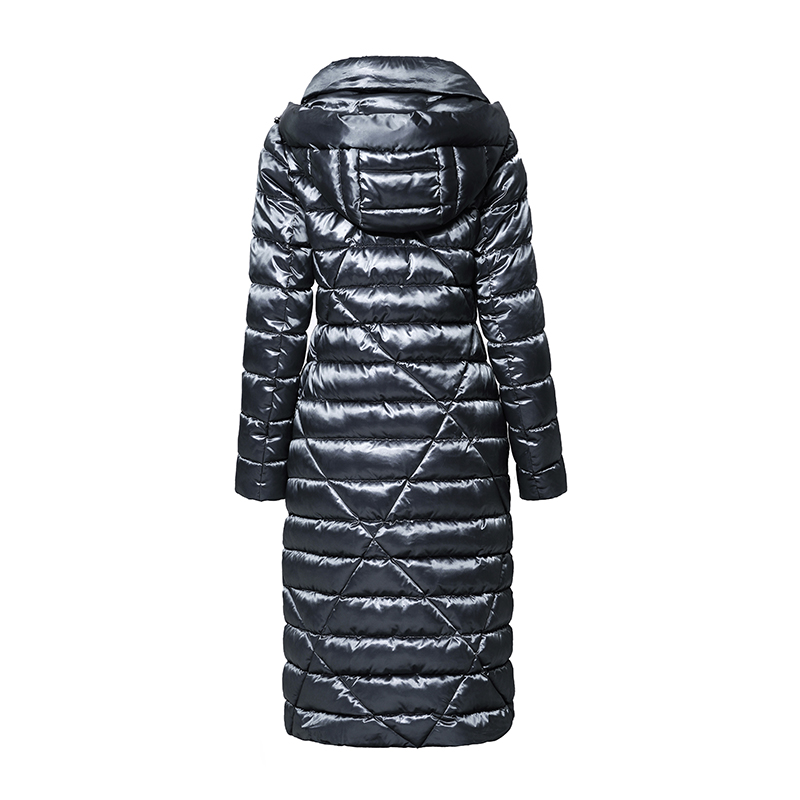 Ladies'long jacket / down jacket with undetachable hood