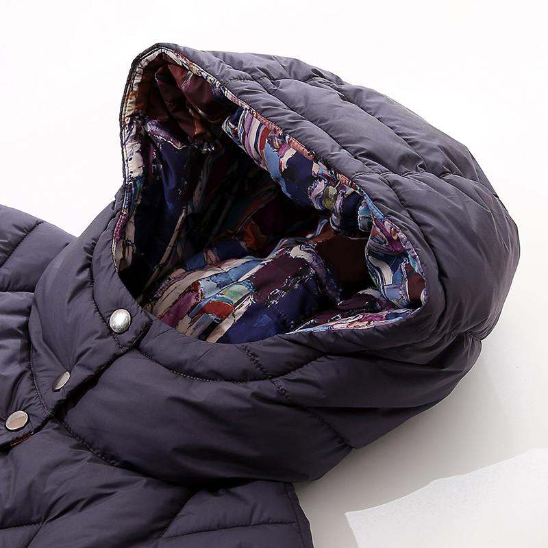 Ladies'long jacket / down coat with undetachable hood