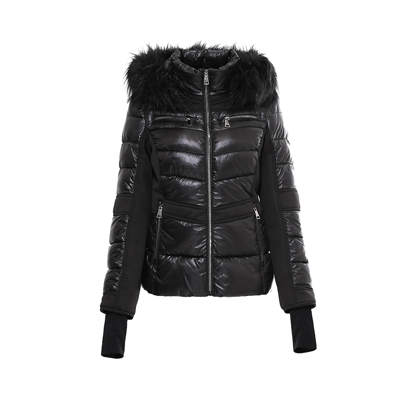 Ladies'warm Mantel mit abnehmbarer Haube