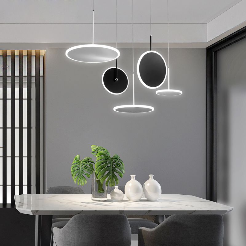 Nordisches Design Eisen rundes Acryl LED Pendelleuchte Haus Dekor