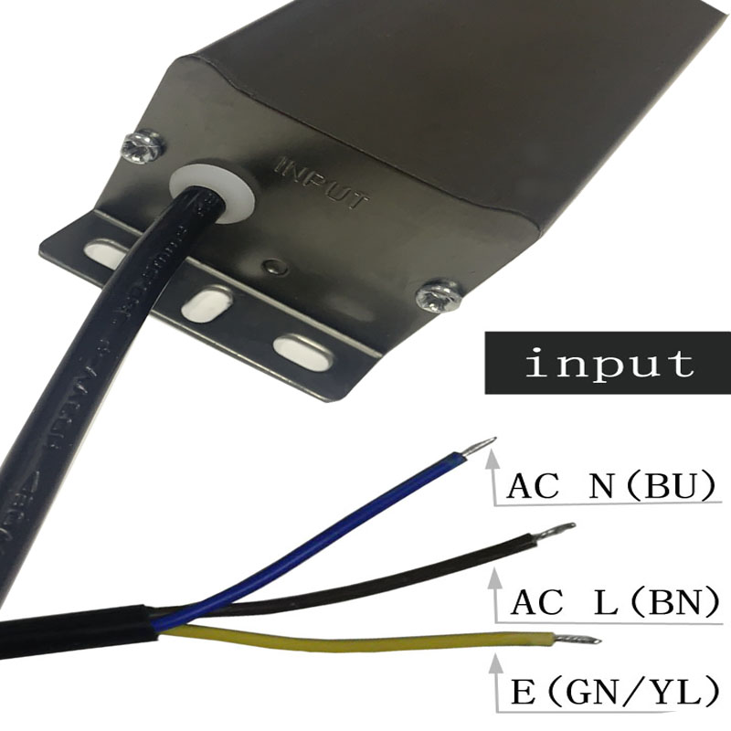 60w-12v gleichmäßiger Druck wasserdichte Aluminiumschale schwarz graue Treiberversorgung