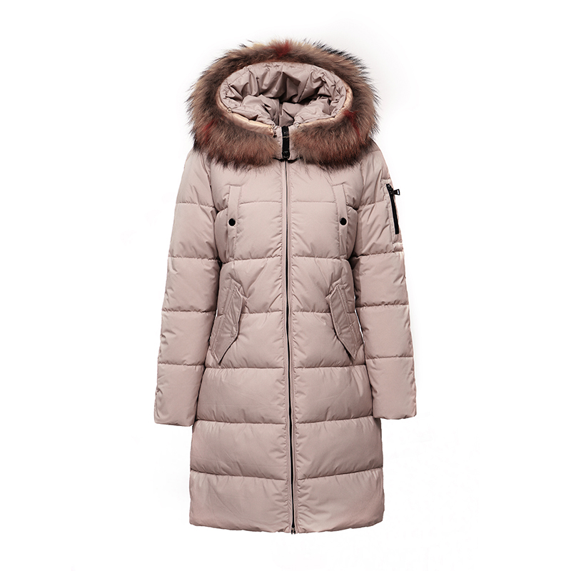 Ladies'warm coat /down coat with ableable hood/ real pelz