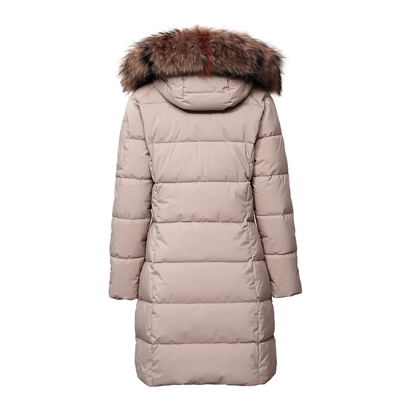 Ladies'warm coat /down coat with ableable hood/ real pelz