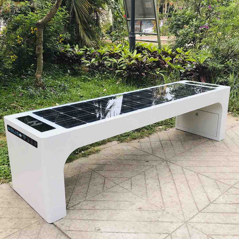 USB Phone Charger Outdoor Street Möbel Solar Powered Smart Garden Bench