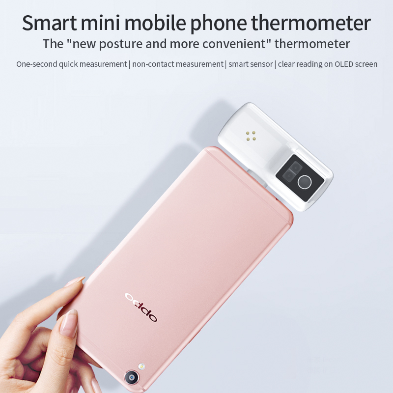 Neuzugang: Tragbares Smartphone-Thermometer Bequemere berührungslose, genaue Messung.
