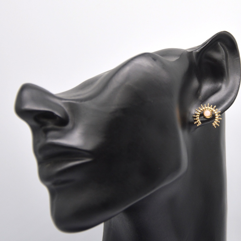 Vergoldete Achatohrringe, Edelstahlgold-Damenohrringe China Ruifanbao Schmuckverarbeitungsfabrik