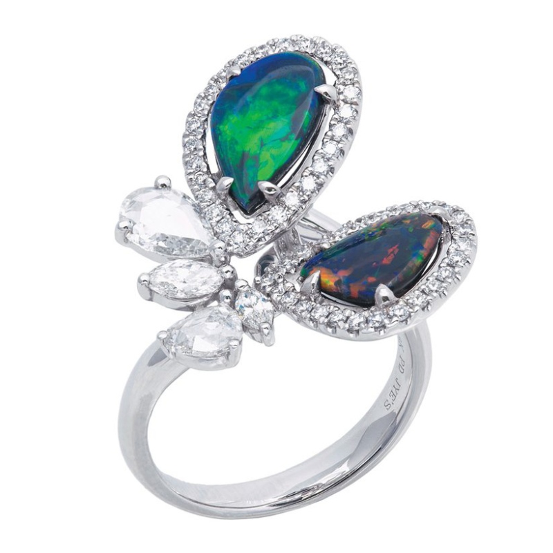 Damen 925 Silber europäischen und amerikanischen Stil Zirkon Klaue eingelegten Insektenring