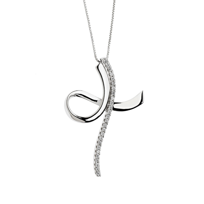 Damen Simple Cross Typ 925 Silber Viskose Stein Halskette China Ruifanbao Schmuckfabrik