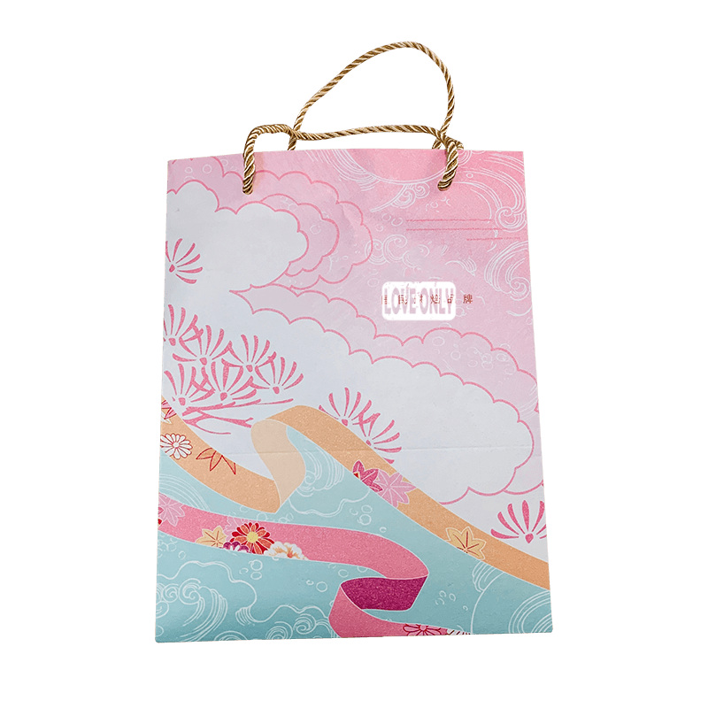 Pink Geschenke Bags mit Golden Handles Kraft Papiertaschen Party Bags