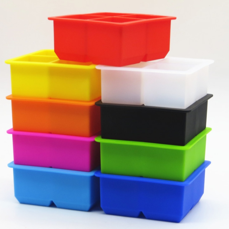 Kieselgel 4-Gitter Eisgitter 4-angeschlossene Kieselgel quadratische Form 4-Loch quadratische Zubehörbox Whisky Bar Eisbox