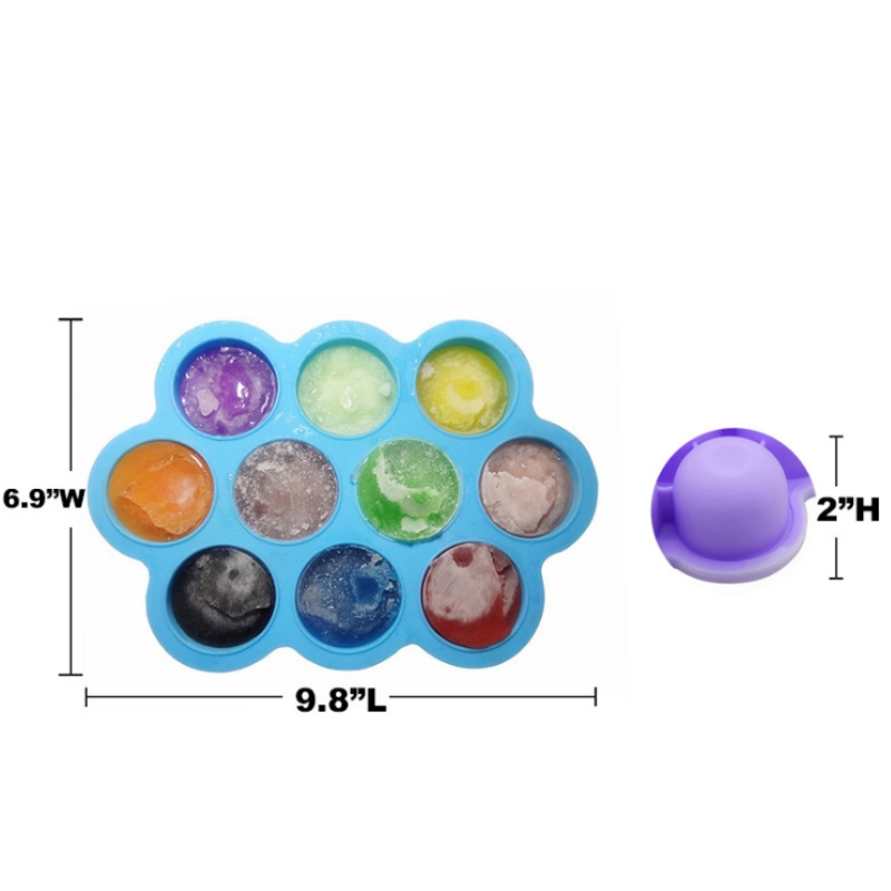 Silica Gel 10 Loch komplementäre Lebensmittelkiste Eisbox Eisgitter Schimmel für Säuglinge Ergänzungsfuttermittel